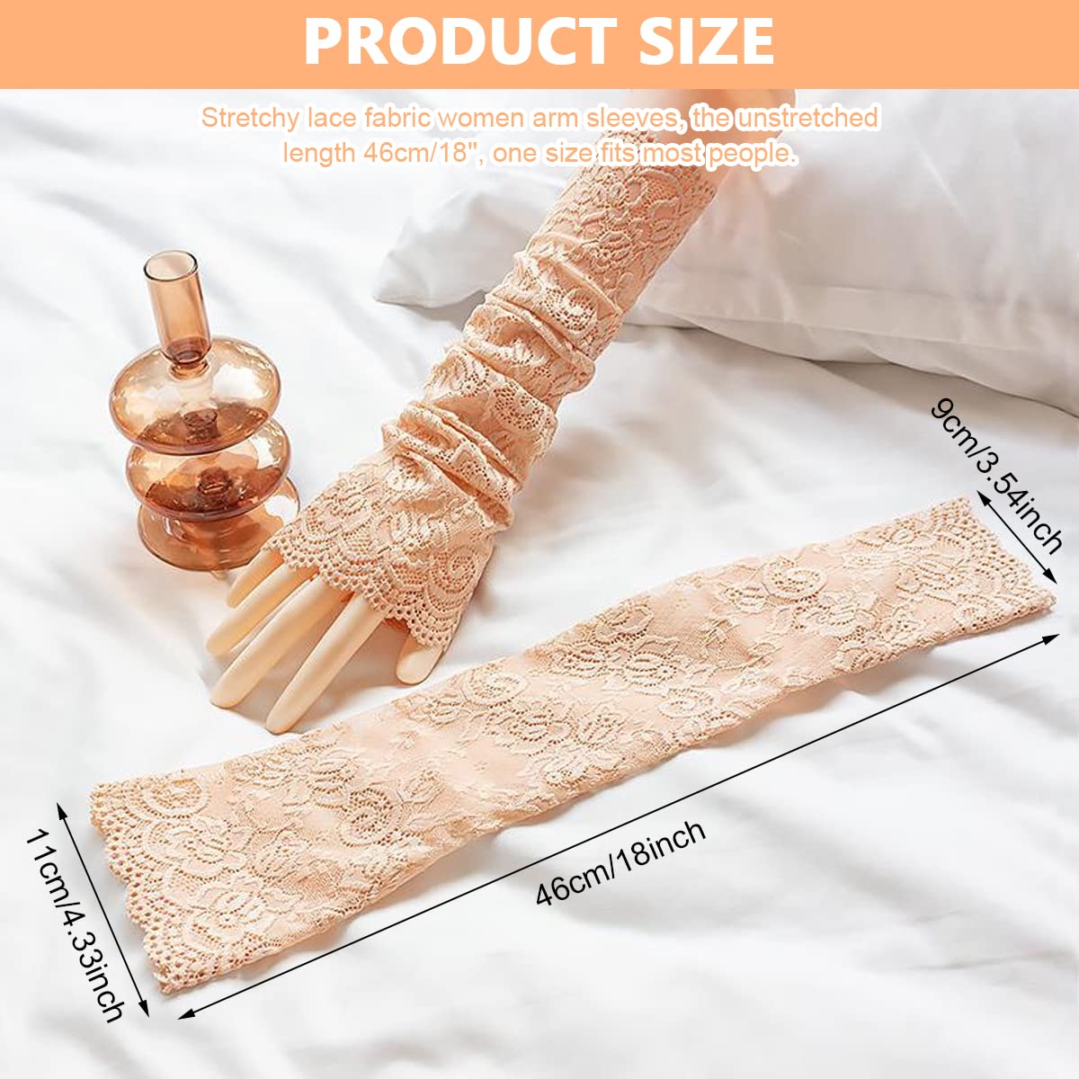 PALAY Arm Sleeves for Women Girls, Floral Lace Cooling Arm Sleeve, UV Protection Hand Cover Arm Sleeves for Daily Use, Bike, Cycle, Sport - Elastic & Breathable (1 Pair, Flesh Color) PALAY Arm Sleeves for Women Girls, Floral Lace Cooling Arm Sleeve, UV Protection Hand Cover Arm Sleeves for Daily Use, Bike, Cycle, Sport - Elastic & Breathable (1 Pair, Flesh Color)